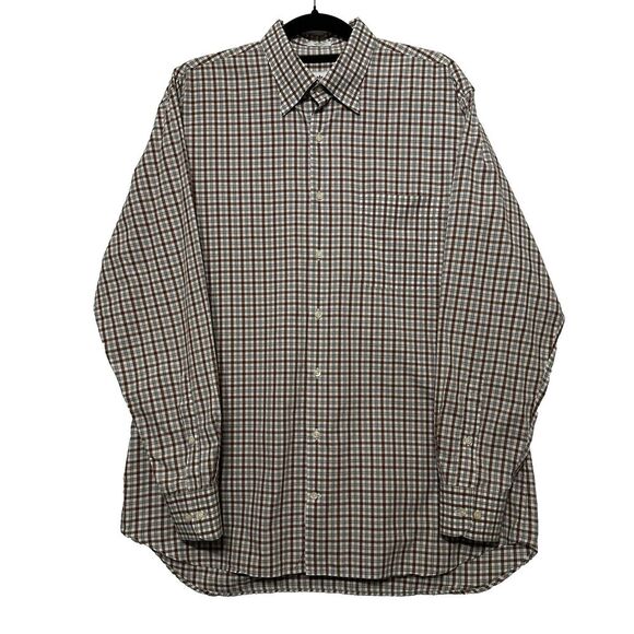 2/$30 Peter Millar 100% Cotton Plaid Button Down Shirt Mens L Classic Preppy - Picture 1 of 10